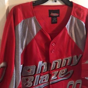 Johnny Blaze Hip Hop Baseball League Jersey Shirt #00 For Men Size Large